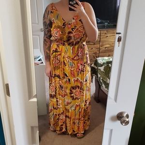 LOFT BNWOT Mustard Maxi Dress